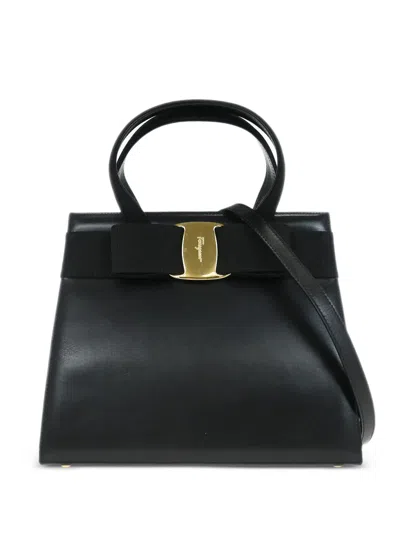 Pre-owned Ferragamo 1990s Vara Bow Shoulder Bag In Black