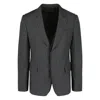 Ferragamo Pinstripe Buttoned Jacket In Gray