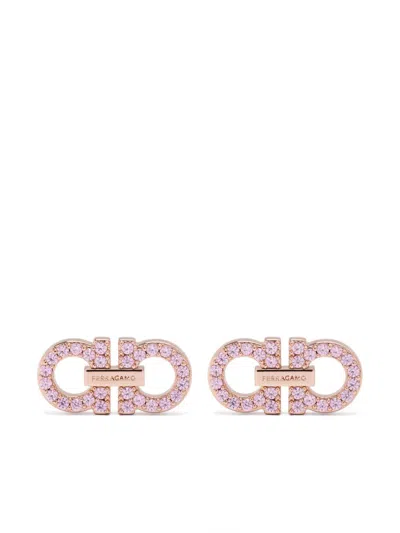 FERRAGAMO FERRAGAMO 2 GANCI CRYSTAL EARRINGS