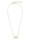 Ferragamo Necklace Featuring Gancini Pendant Adorned With Crystals In Gold