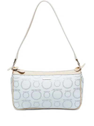 Pre-owned Ferragamo 2000-2010s Ganchini-pattern Shoulder Bag In Neutral
