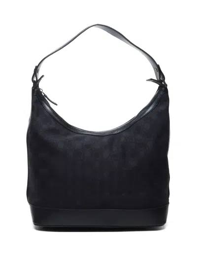 Pre-owned Ferragamo 2000-2015 Canvas Shoulder Bag In 黑色