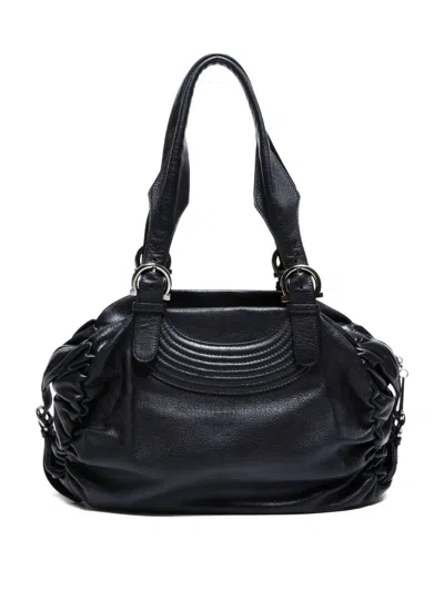 Pre-owned Ferragamo 2000-2015 Leather Tote Bag In Black