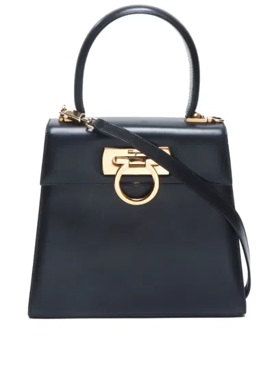 Pre-owned Ferragamo 2000-2020 Gancini Leather Two-way Handbag