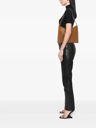 Pre-owned Ferragamo 2000-2020 Leather Gancini Trifolio Shoulder Bag In Brown