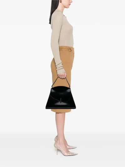 Pre-owned Ferragamo 2000-2020 Medium Leather Prisma Top Handle Bag Handbag In Black