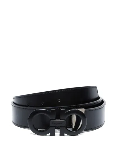 Pre-owned Ferragamo 2000-2020s Logo Buckle Belt In Black