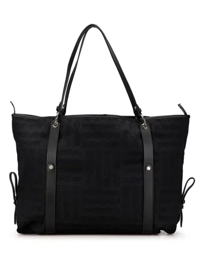 Pre-owned Ferragamo 2000-2024 Canvas Logo Tote Bag In Black