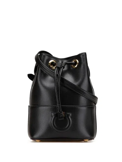 Pre-owned Ferragamo 2000-2024 Leather Gancini City Bucket Bag