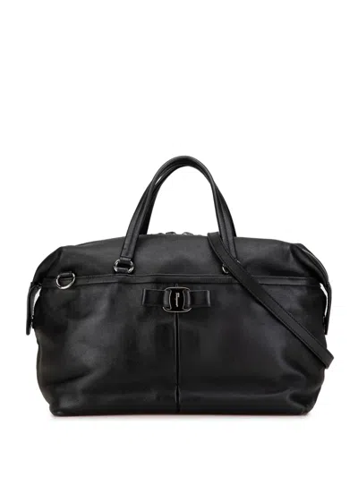 Pre-owned Ferragamo 2000-2024 Leather Vara Satchel In Black