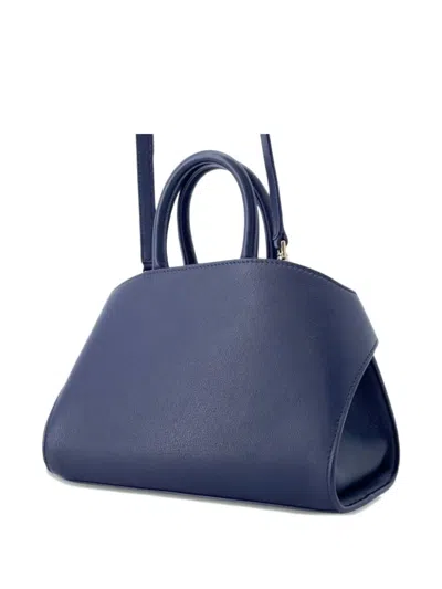 Pre-owned Ferragamo 2000-2025 Calfskin Hug Xs Satchel In Blue