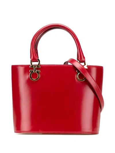 Pre-owned Ferragamo 2000-2025 Leather Gancini Satchel