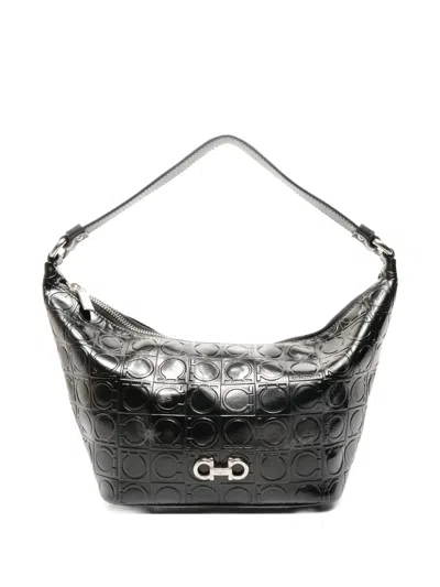 Pre-owned Ferragamo 2000s Ganchini Shoulder Bag In Black