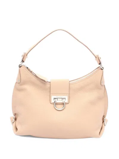 Pre-owned Ferragamo 2000s Gancini Shoulder Bag In Neutrals
