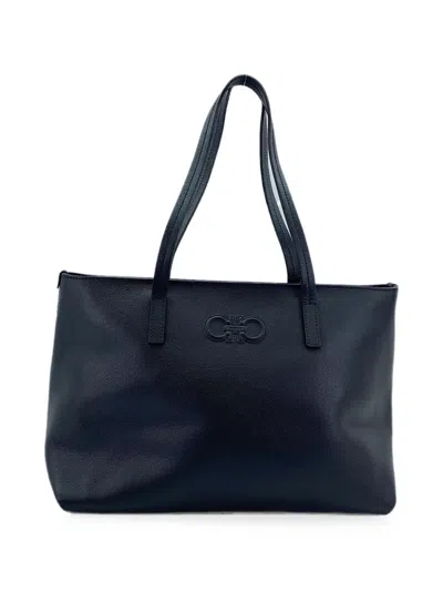 Pre-owned Ferragamo 2000s Gancini Tote Bag In Black