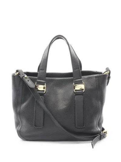 Pre-owned Ferragamo 2000s Gancini Tote Bag In Black