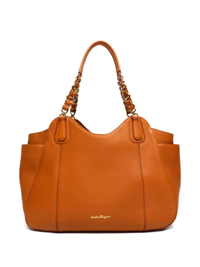 Pre-owned Ferragamo 2010-2020 Melinda Tote Bag In Brown