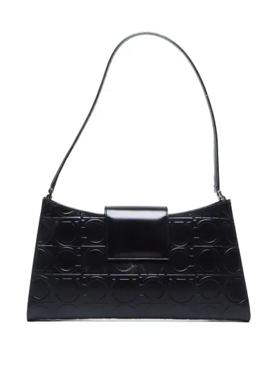 Pre-owned Ferragamo 2010-2024 Gancini Shoulder Bag In Black