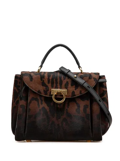 Pre-owned Ferragamo 2010-2024 Pony Hair Gancini Sofia Satchel