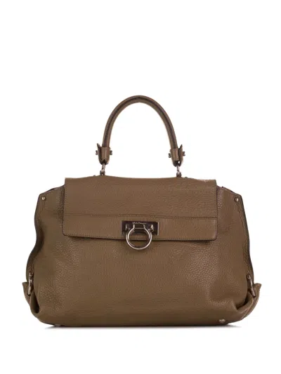 Pre-owned Ferragamo 2010-2024 Sofia Leather Handbag In Brown