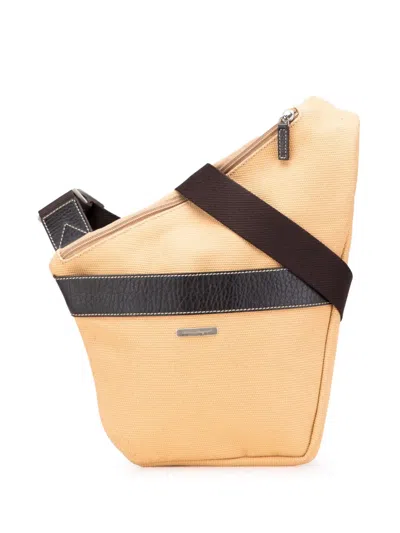 Pre-owned Ferragamo 2010-2025 Canvas Sling Bag Crossbody Bag In Brown