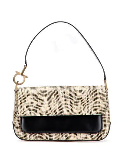 Pre-owned Ferragamo 2010-2025 Leather Gancini Shoulder Bag In Brown