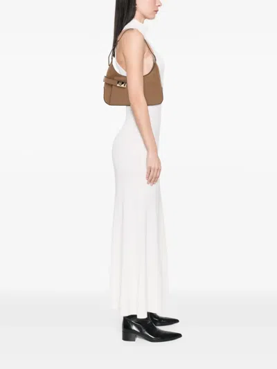 Pre-owned Ferragamo 2010-2025 Leather Gancini Shoulder Bag In Brown