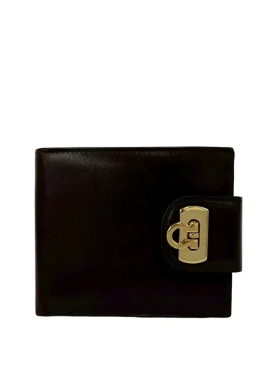Pre-owned Ferragamo 2010-2026 Leather Gancini Bifold Wallet Small Wallets In Brown