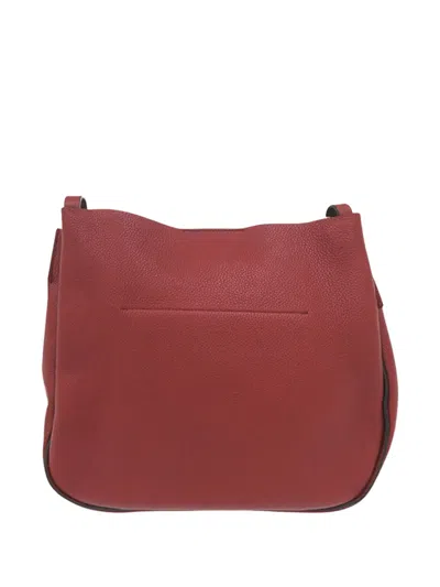 Pre-owned Ferragamo 2010-2026 Leather Gancini Crossbody Bag In Red