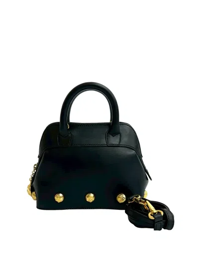 Pre-owned Ferragamo 2010-2026 Mini Studded Leather Satchel In Black