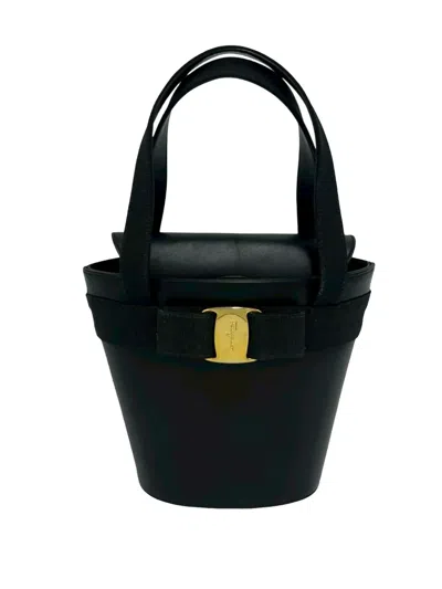 Pre-owned Ferragamo 2010-2026 Vara Bucket Bag In Black