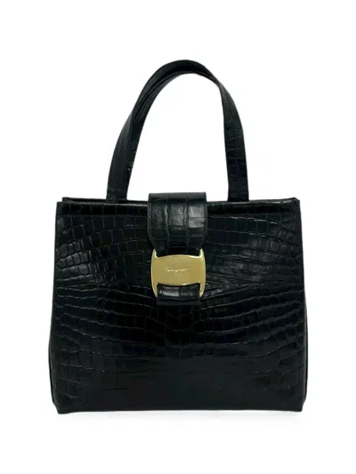 Pre-owned Ferragamo 2010-2026 Vara Satchel In Black