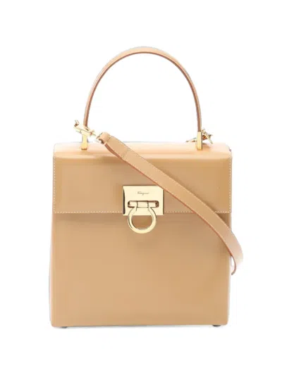 Pre-owned Ferragamo 2010s Gancini 2-way Leather Tote Bag In Neutrals