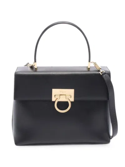 Pre-owned Ferragamo 2010s Gancini Flip-lock Tote Bag In Black