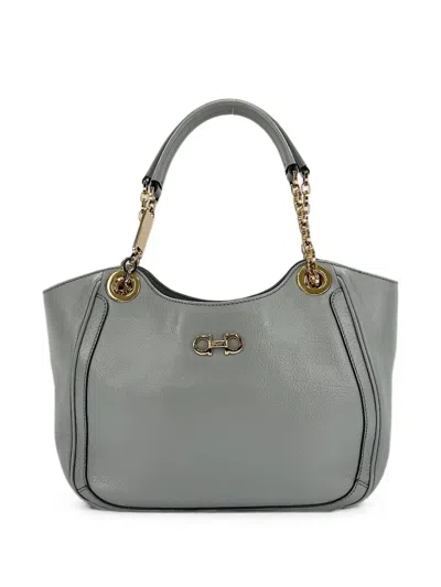 Pre-owned Ferragamo 2010s Gancini Handbag In Grey
