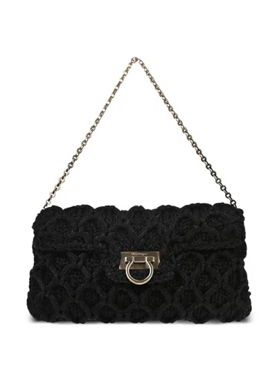 Pre-owned Ferragamo 2010s Gancini Shoulder Bag In Black