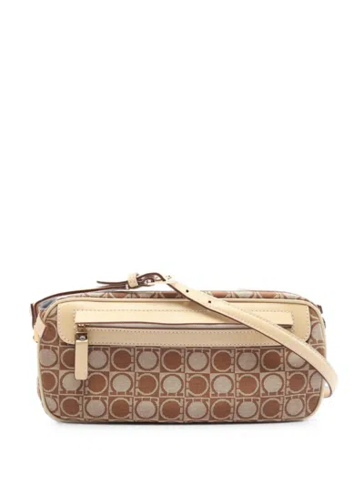 Pre-owned Ferragamo 2010s Gancini Shoulder Bag In Brown