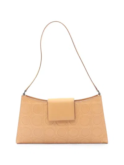 Pre-owned Ferragamo 2010s Gancini Shoulder Bag In Neutrals