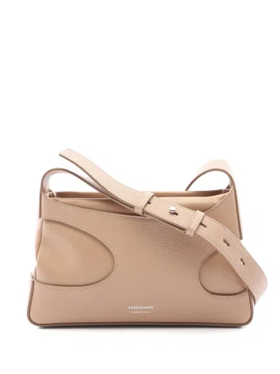 Pre-owned Ferragamo 2010s Leather Shoulder Bag In Neutrals