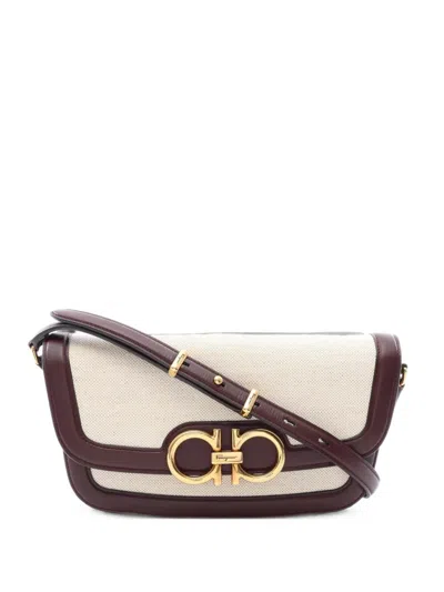 Pre-owned Ferragamo 2010s Trapezio Gancini Shoulder Bag In Brown