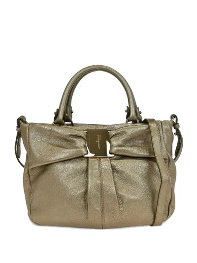 Pre-owned Ferragamo 2010s Vara 2way Tote Bag In Gold