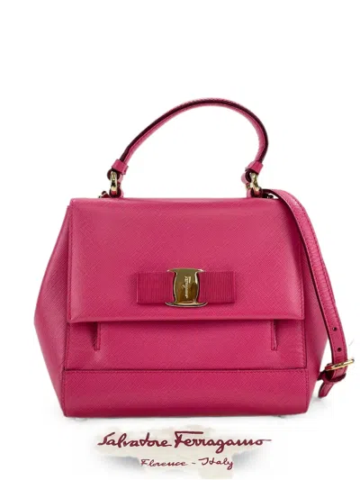 Pre-owned Ferragamo 2010s Vara Ribbon Shoulder Bag In Pink