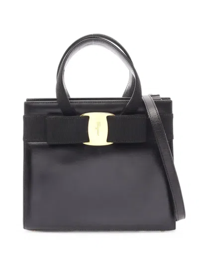 Pre-owned Ferragamo 2010s Vara Ribbon Tote Bag In Black