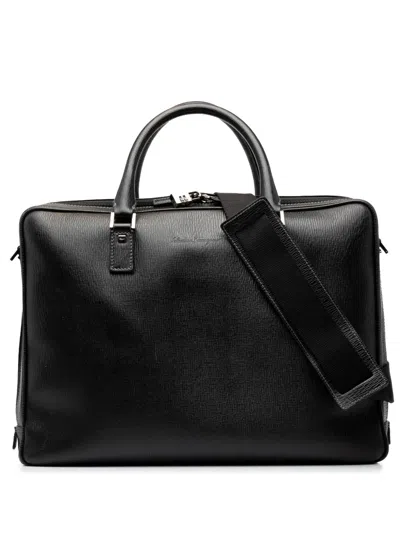 Pre-owned Ferragamo 2014-2019 Calfskin Business Bag In Black