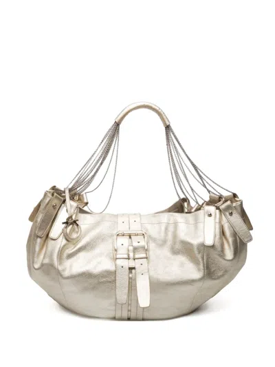 Pre-owned Ferragamo 2015-2020 Ganchini Chain Shoulder Bag In Gold