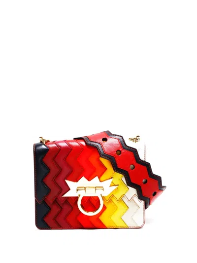 Pre-owned Ferragamo 2015-2025 Mini Zigzag Shoulder Bag In Red