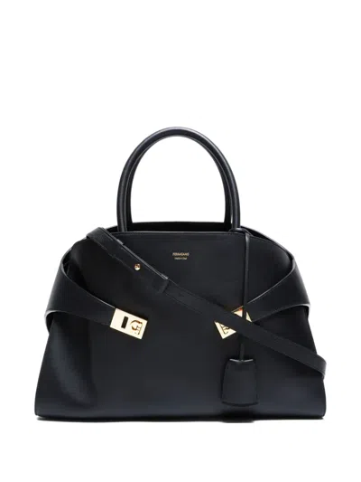 Pre-owned Ferragamo 2020-2025s Hug Leather Handbag In Black