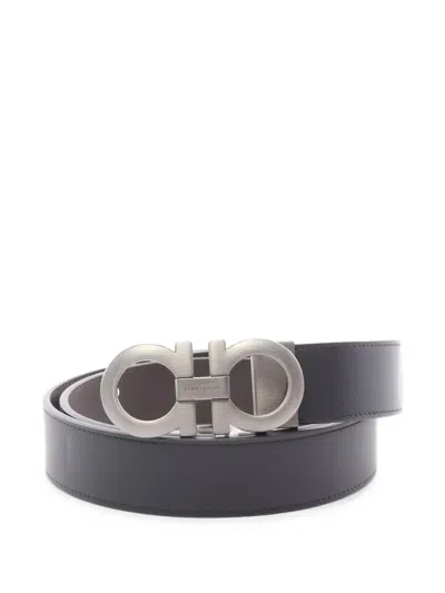 Pre-owned Ferragamo 2020s Gancini Buckle Belt In Black
