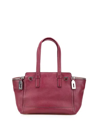 Pre-owned Ferragamo 2021-2025 Leather Verve Tote Bag In Red