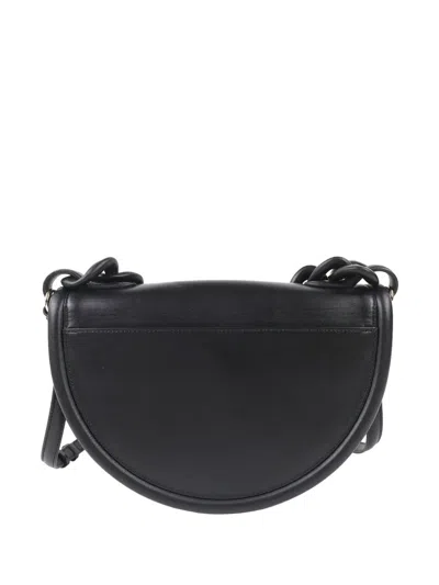 Pre-owned Ferragamo 2021-2026 Calfskin Aura Crescent Satchel In Black